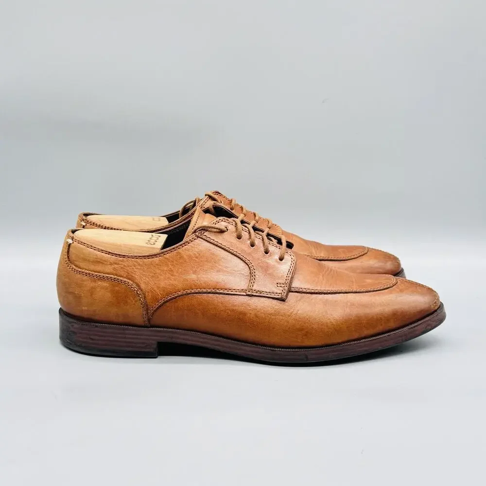 Cole Haan Shoes Mens 10 Brown Leather Derby Oxford Dress Apron Split Toe Casual